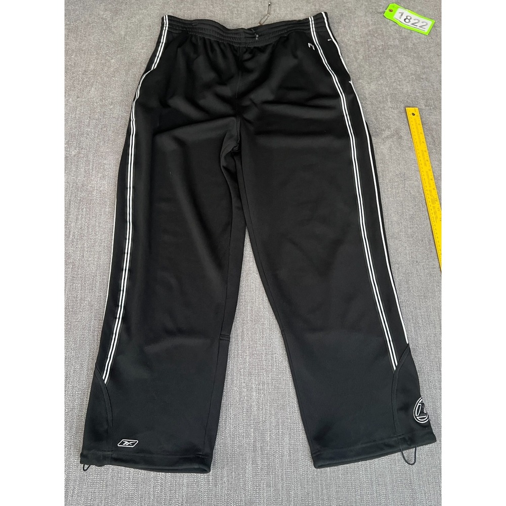 Vintage Reebok Allen Iverson I3 Track Pants Mens XL Black Athleisure Gym Warm Up